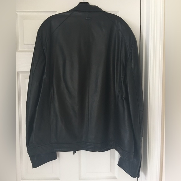 BALDININI Black Leather Jacket Made in Italy NWT - Picture 3 of 7